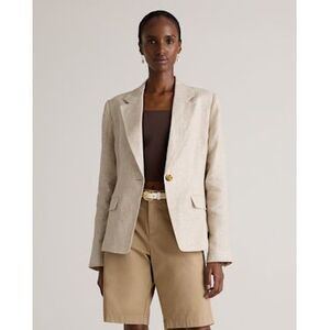 Quince Women 100% European Linen Structured Blazer Flax M
